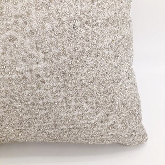 Hudson Park Luxe Basic Decorative Pillow Silver Beaded Embroidery - Picture 2 of 6
